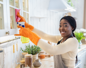 woman cleaning