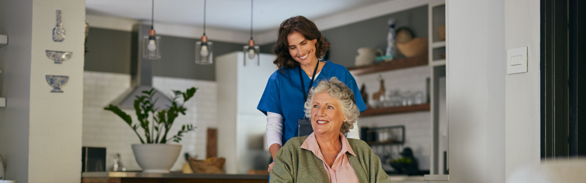 Nurse assisting a patient with care